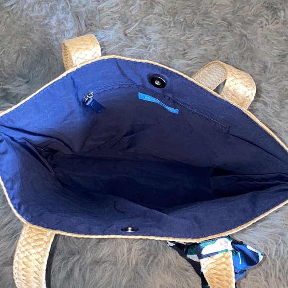 NWT Straw Bag with Floral Scarf, Draper James - Picture 4 of 5